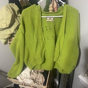Lazy oaf Daria green cardigan medium large m/l
